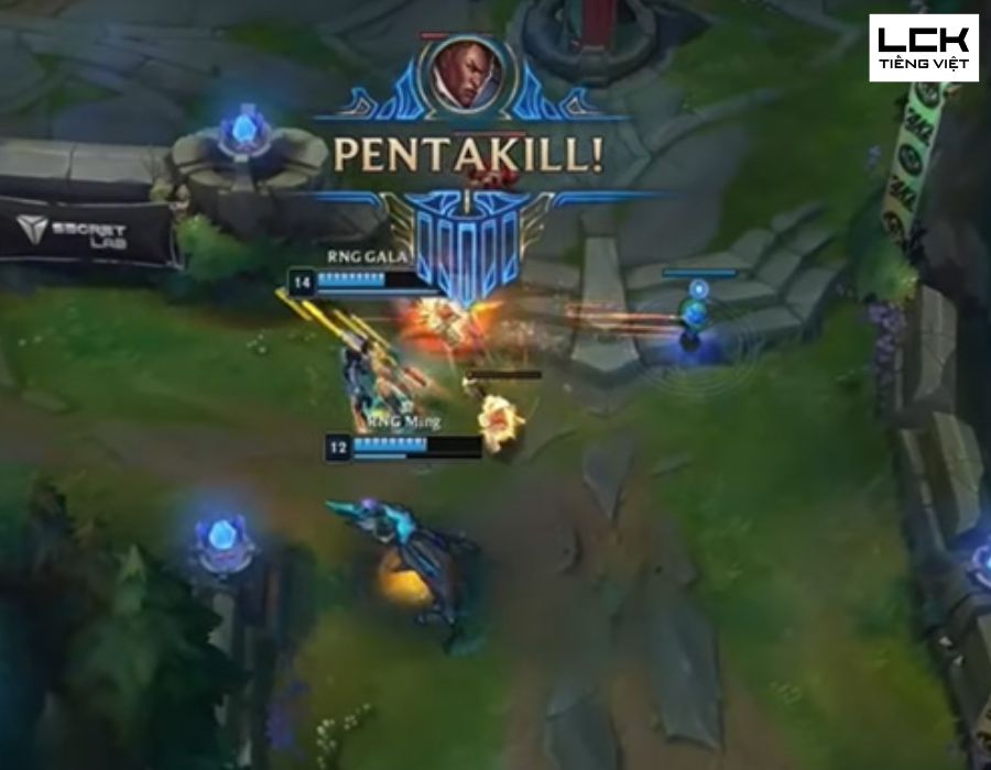 Pentakill LMHT xảy ra khi một người chơi hạ gục toàn bộ năm thành viên của đội địch trong một khoảng thời gian ngắn