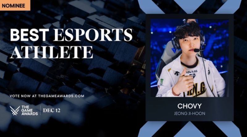 hạng mục Tuyển thủ Esports xuất sắc nhất có sự góp mặt của hai ngôi sao LMHT - Faker và Chovy